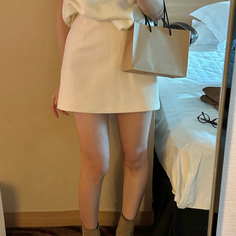 A-line Corduroy Casual Skirt