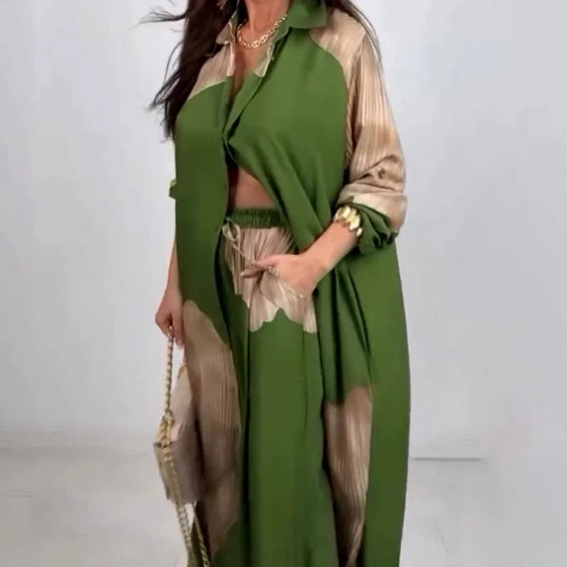 🩷Summer Special Offer🌼Full Button Down Long Shirt & Drawstring Pants Set