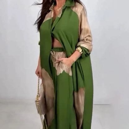 🩷Summer Special Offer🌼Full Button Down Long Shirt & Drawstring Pants Set