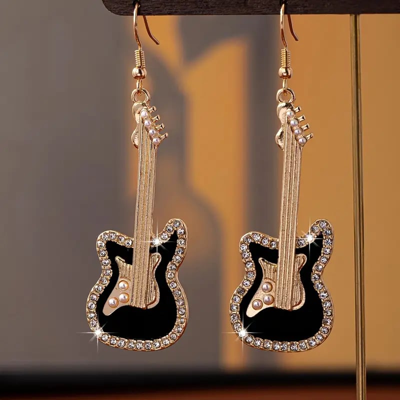 🎸Sparkling Guitar Earrings💫