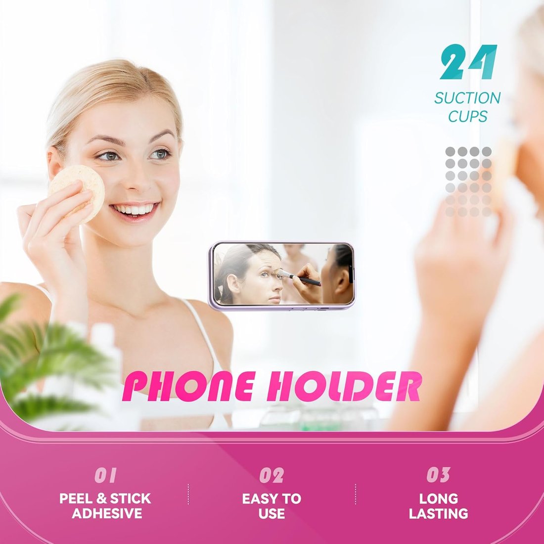 Silicone Suction Phone Case Adhesive Mount for iPhone and Android