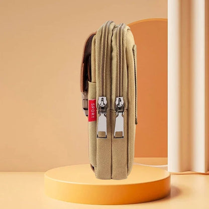 Men's multifunctional belt cell phone pouch