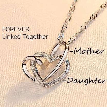 🎁LAST DAY 69% OFF💕Interlocking Heart Necklace - Mother & Daughter 👩👧 Forever Linked Together