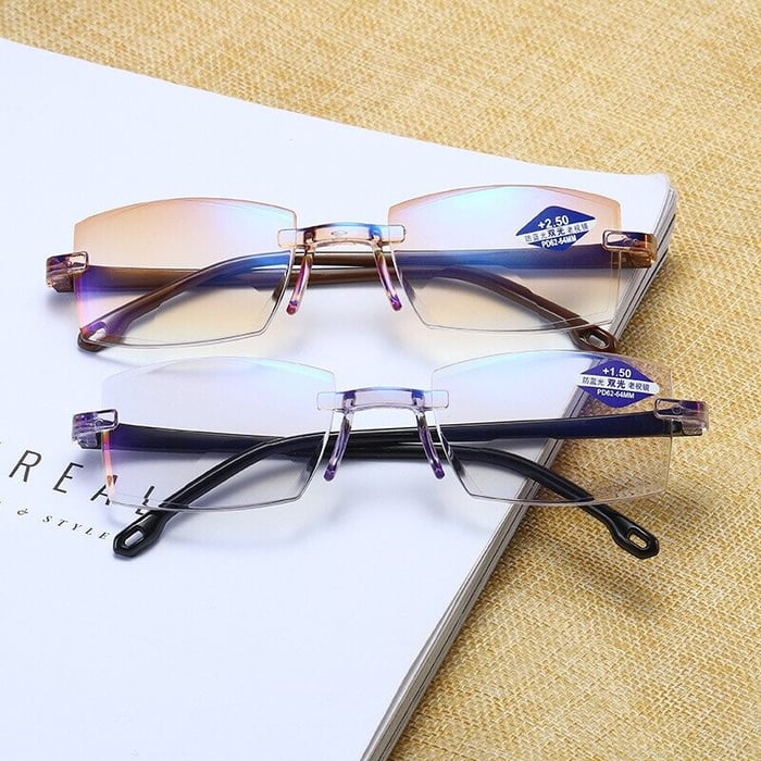 2023 New Sapphire high hardness anti blue light intelligent dual focus reading glasses