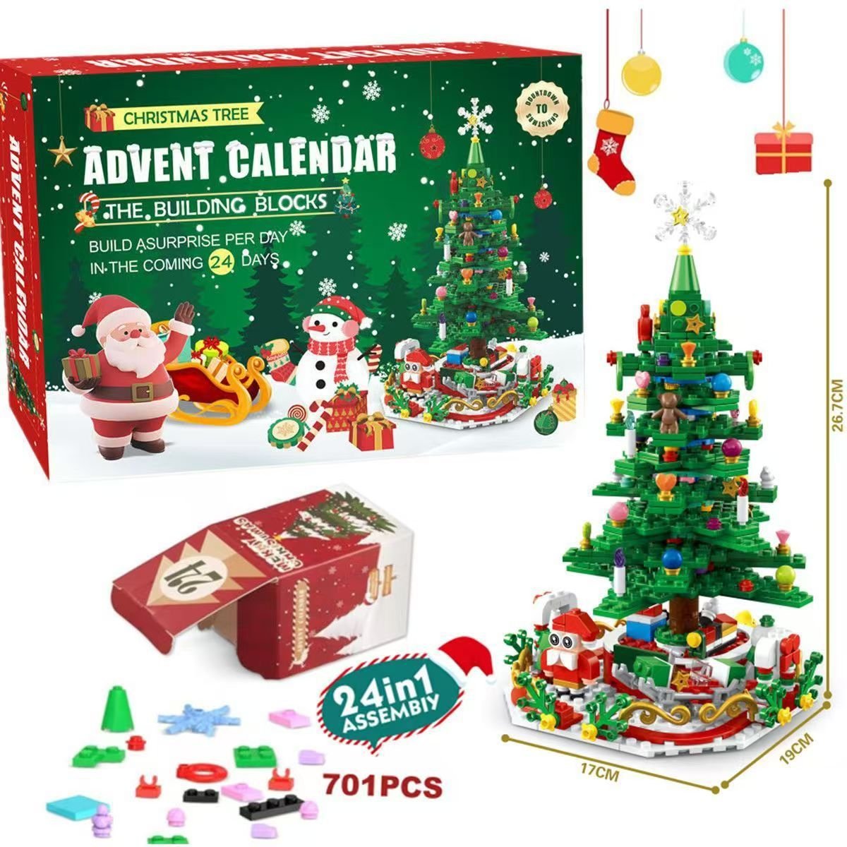 ✨Last Day 50% OFF 🎁Countdown Calendar 2024 Christmas Theme Building Set