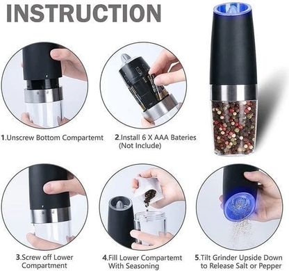 🔥BUY MORE SAVE MORE🔥Automatic Electric Gravity Induction Salt & Pepper Grinder