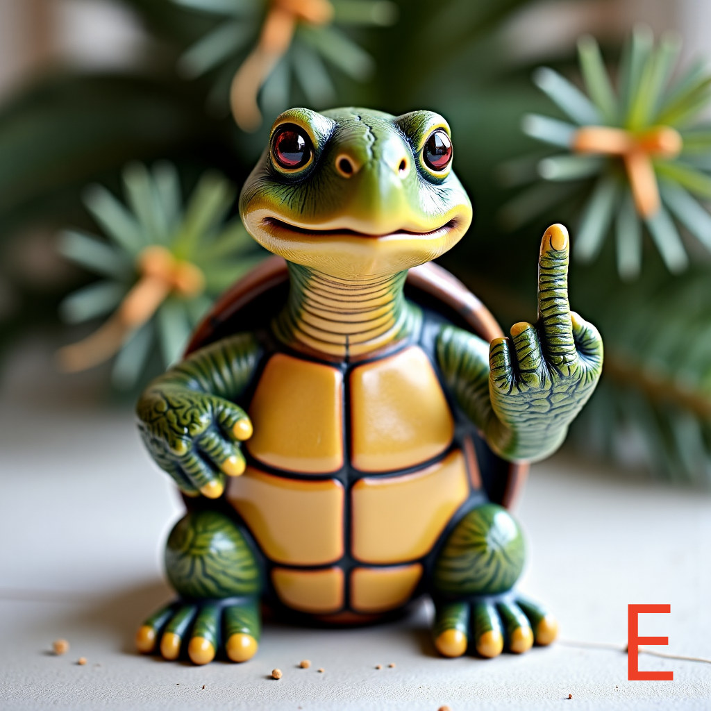 Middle Finger Sea Turtle Sculpture