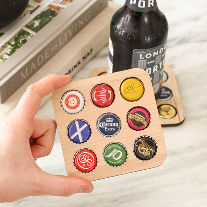 Wooden Beer Cap Collector Coaster