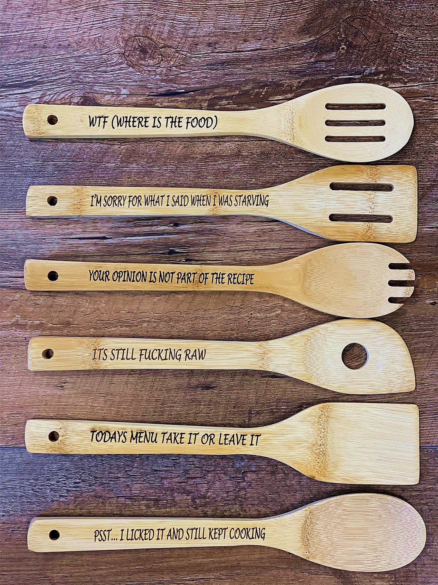 🤣Funny Wooden Spoon Set ( 6 pcs )