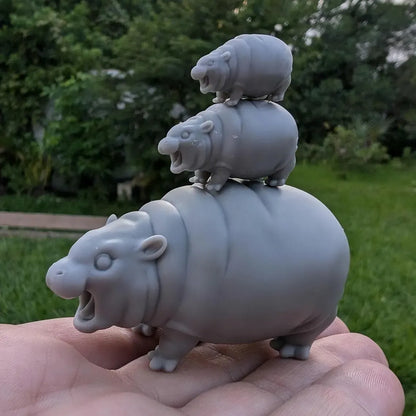Moo Deng Miniature Figurine Mini Pygmy Hippo
