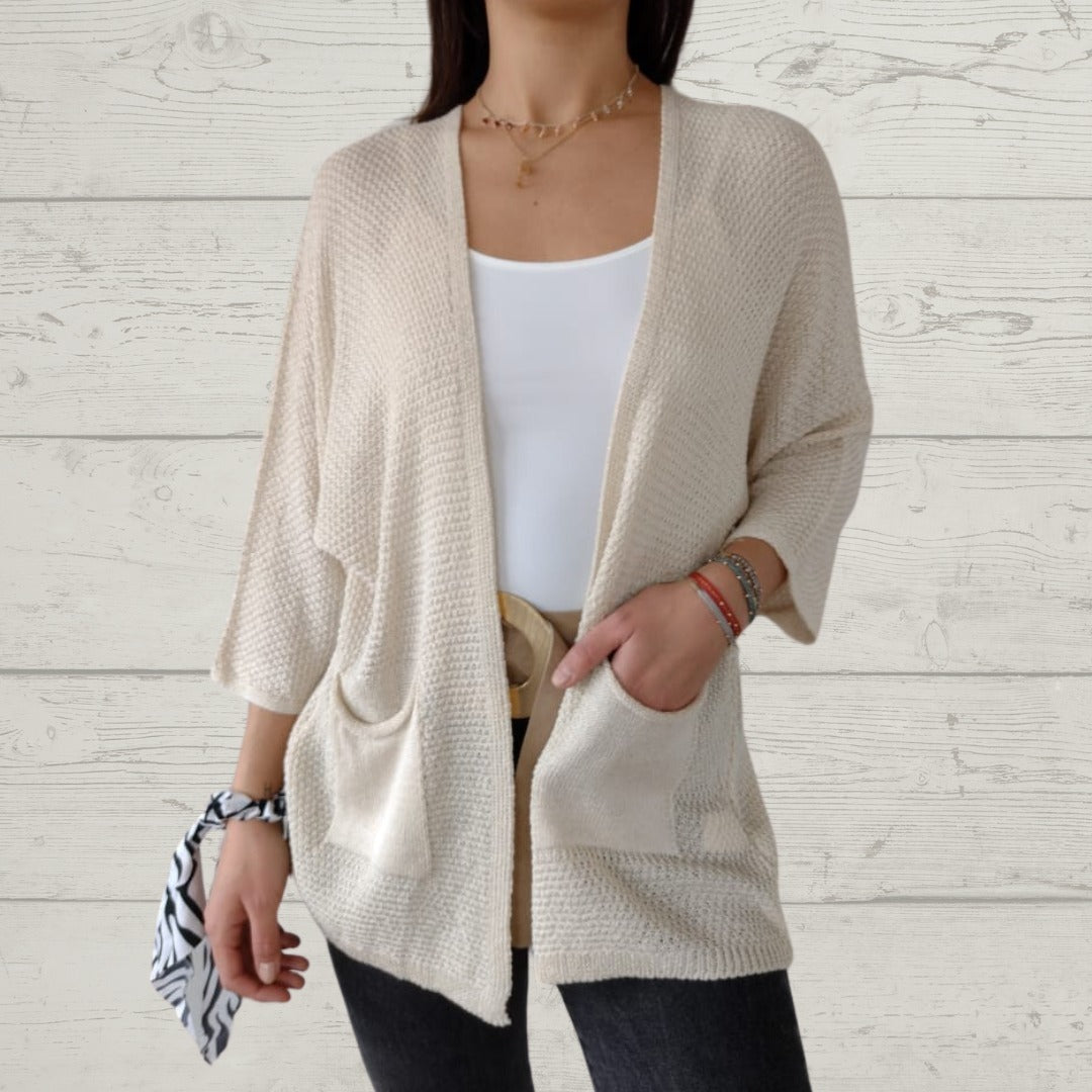 Thread 3/4 Sleeve with Pockets Cardigan