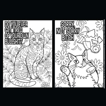 🐱Funny Kitty Memes Coloring Book For Adult Relaxation