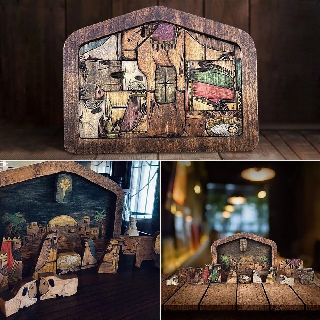 Nativity Puzzle Wooden Jesus Puzzles Set Jigsaw Game