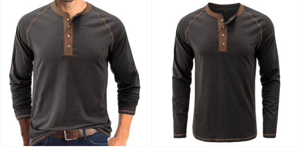 Soft Cotton Fabric Henley Collar T-Shirt