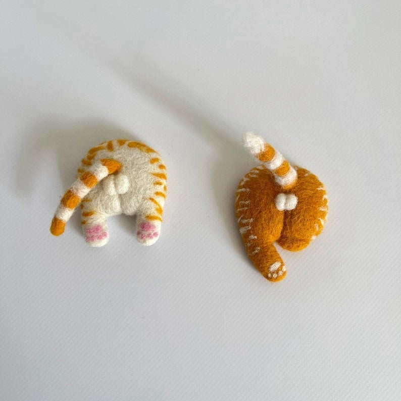 😻Handmade-Needle felted butt gag cat car accessories