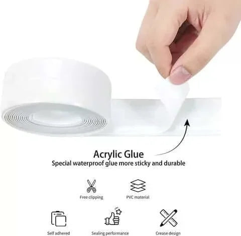 Magic Anti-Mold Peel & Stick Selfadhe Sive Caulk Tape Strip