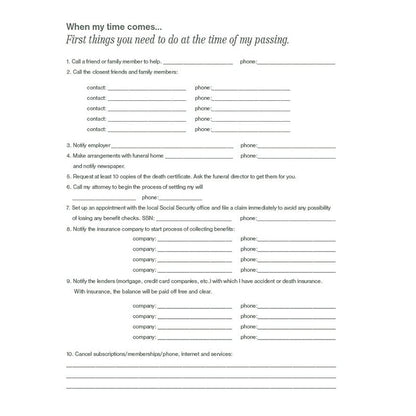 Putting Things In Order to help my loved ones when I'm gone