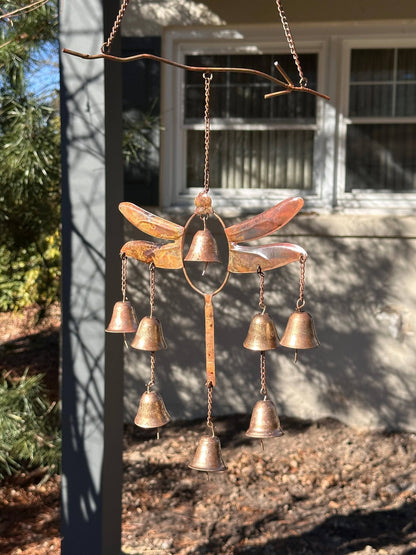 💖Gift - Handmade Dragonfly With Bells Wind Chime
