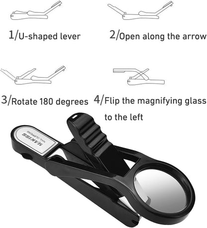 2X Magnifying Nail Clipper with Precision Blades