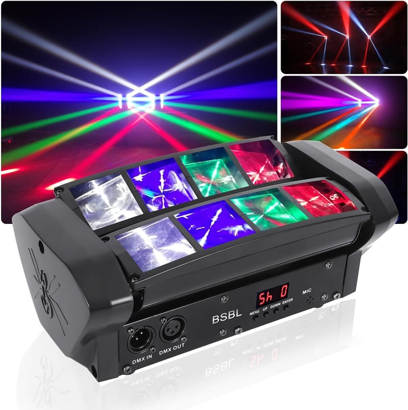 8 Beam Stage Lights with Sound Activated and DMX Moving Head
