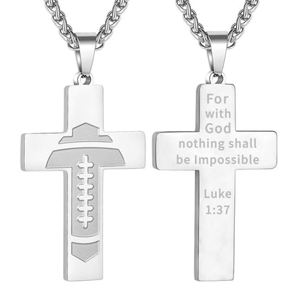 🔥LAST DAY 49% OFF - American Football Cross Bible Pendant