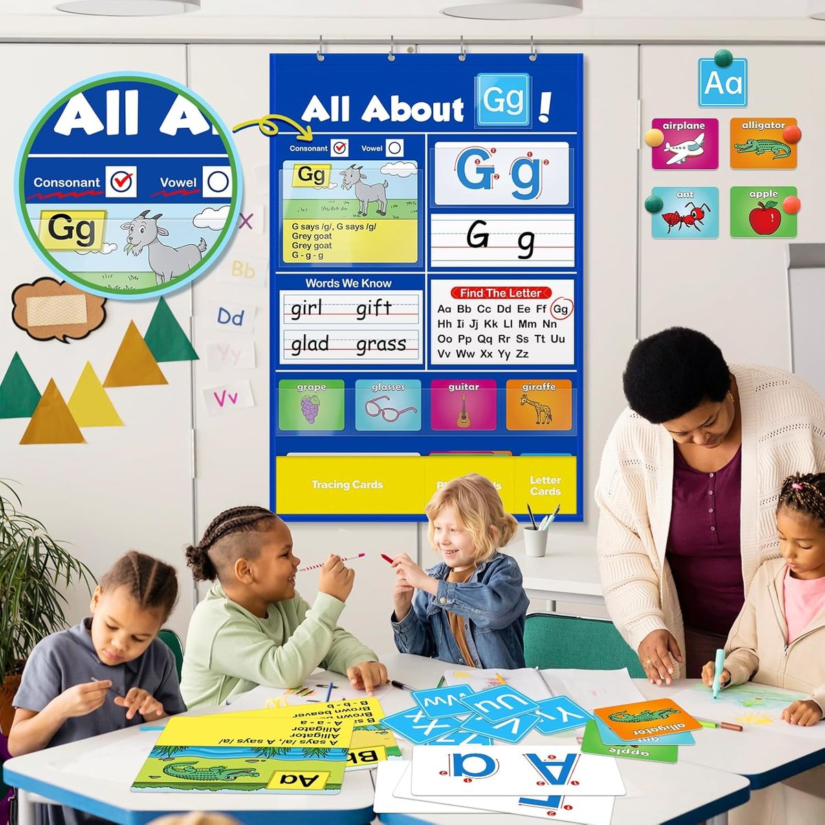 🔥LAST DAY SALE 📚Alphabet Learning Pocket Chart