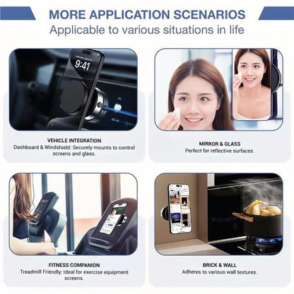 Magnetic Phone Holder,Dual-Sided Electronic Vacuum and Magnetic Adsorption,Adjustable and Foldable Multifunctional Cellphone Stand Accessory