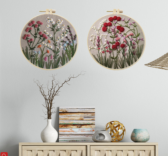 Perfect Gift - Embroidery Hoop Flower Kit for Beginner