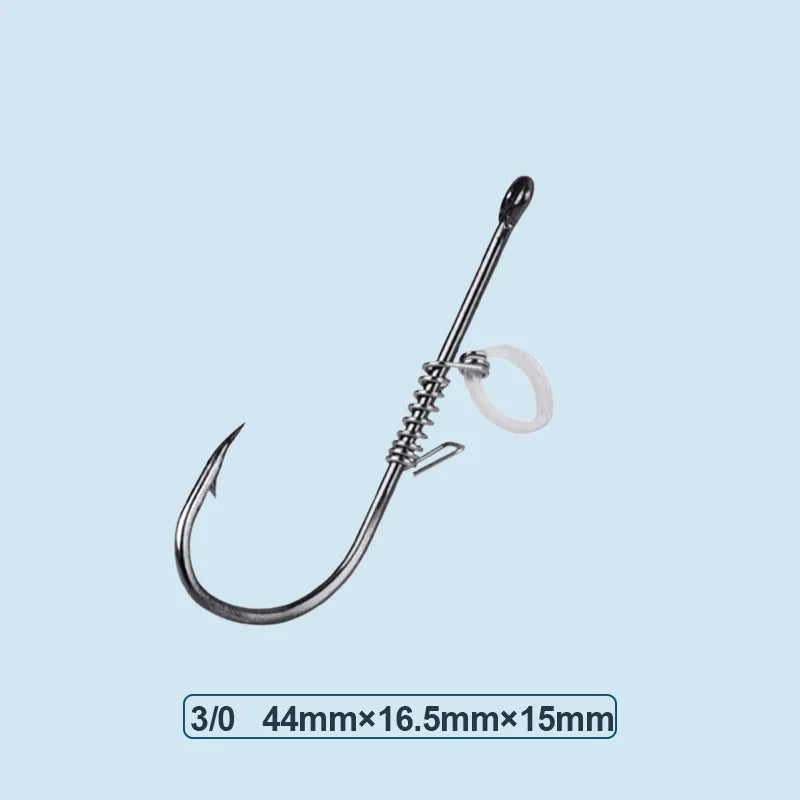 Sea Fishing Hook with Spring for Live Shrimp Bait (10PCS)
