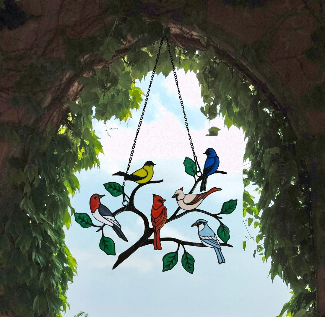 🔥 BIG SALE - 49% OFF🔥The Best Gift-Birds Stained Window Panel Hangings🎁