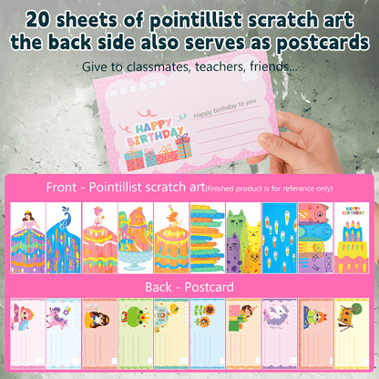 🎅20Pcs DIY Rainbow Scratch Art