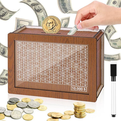 🎁Last Day Sale 49% OFF🎁🎅Cash Vault Wooden Savings Box