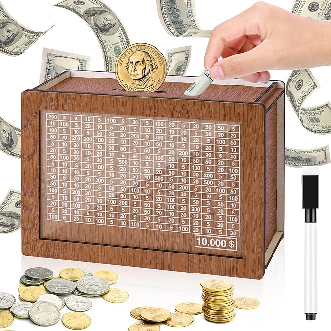 🔥Promotion Save- 49% OFF🔥-Cash Vault Wooden Savings Box🎁