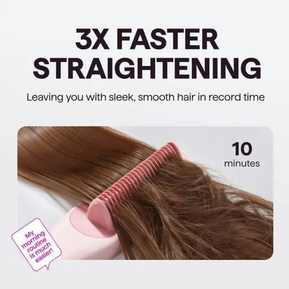 Pro Steam Straightener Brush-Ultimate Hair Hydration and 3X Faster Straightening