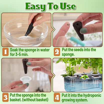 Seed Pods Replacement Root Growth Sponges Compatible with AeroGarden