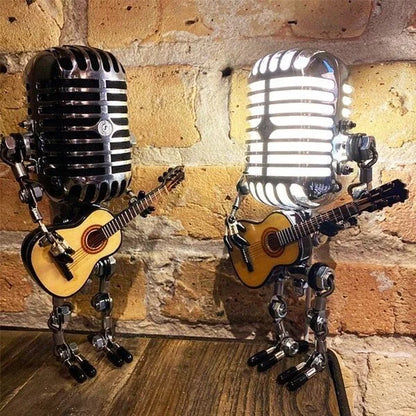 🎁Vintage Microphone Robot Desk Lamp - Get Free Guitar!!