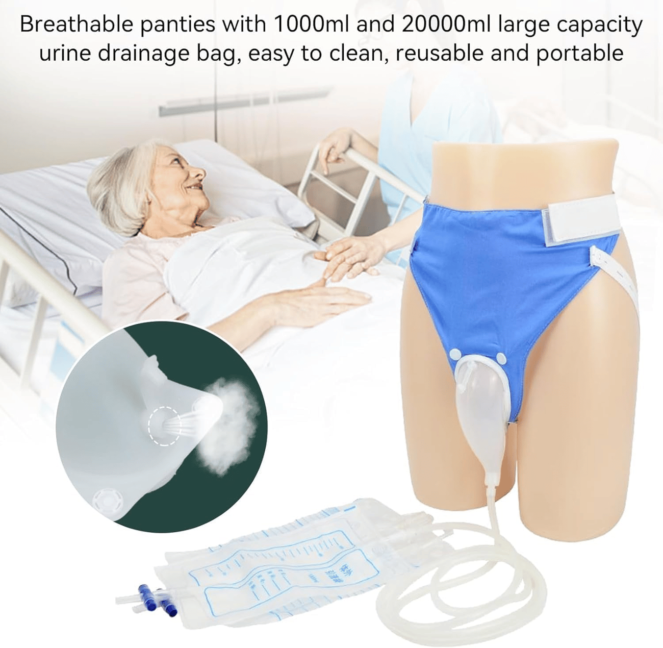 Medical grade portable reusable urine drainage bag