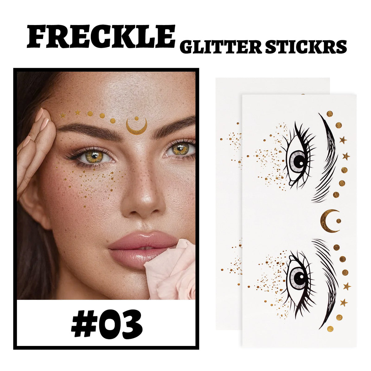 🏆Same style as Swifty🏆Gold Glitter Freckles Makeup Patches