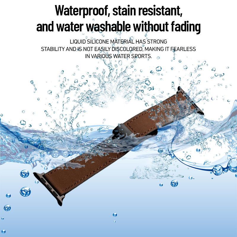 🔥2025 New Arrival🔥Crazy Horse Leather Silicone Watch Strap For Apple watch