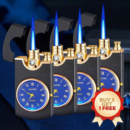Windproof Torch Lighter with Clock