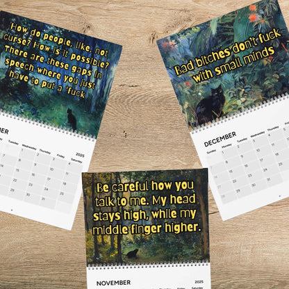 2025 Bad Bitch Cat Quotes Calendar