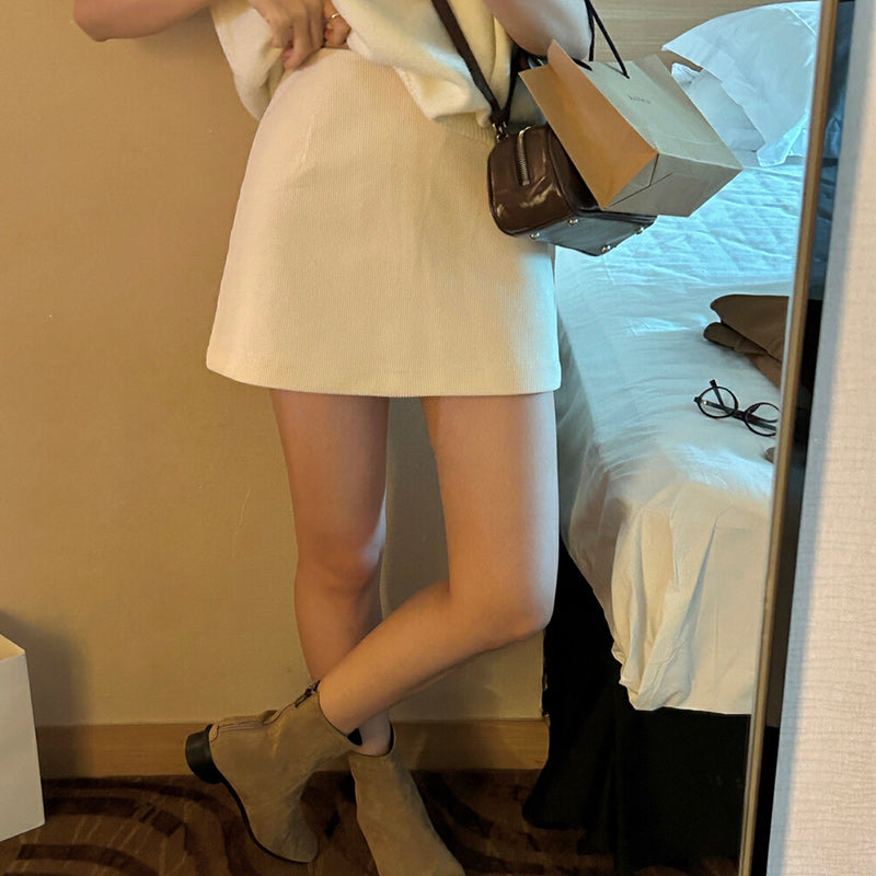 A-line Corduroy Casual Skirt