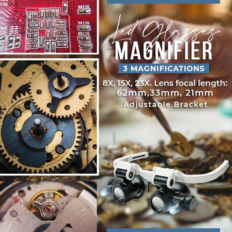 ⚡️Last day - 49% OFF⚡️Eptchn LED Glasses Magnifier 8x 15x 23x