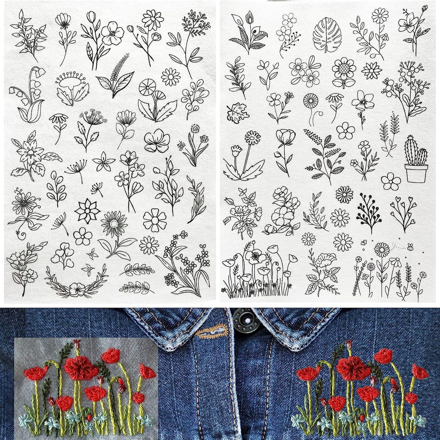 ⏰Last Day 48% OFF -🌼 Water Soluble Patterns for Embroidery