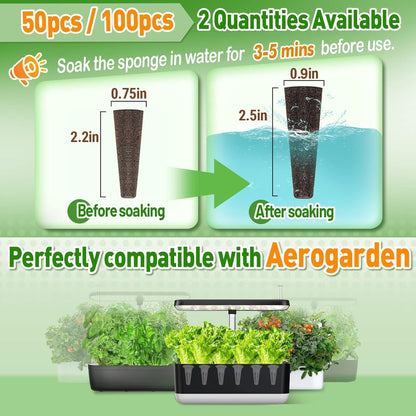 Seed Pods Replacement Root Growth Sponges Compatible with AeroGarden