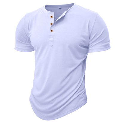 2025 Newest Men's Muscle Slim Henley Shirts with Button