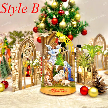 🎄🎅Early Christmas Promotion - 49% OFF🎄Handcrafted 3D Nativity Scene Christmas Scene Greeting Card