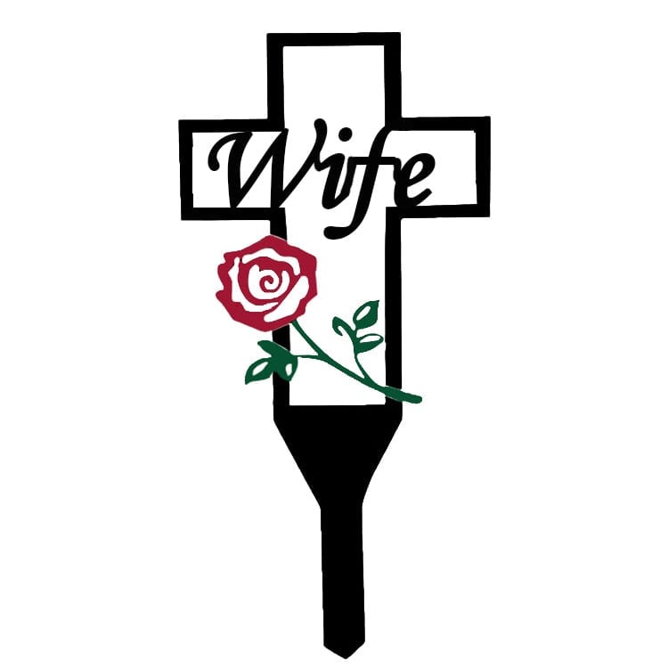💖Cemetery Memorial Cross Stake for family member