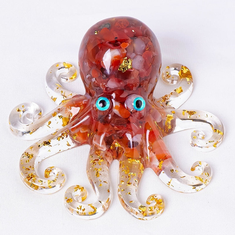 🔮Natural Crystal Gravel Octopus Decor🐙