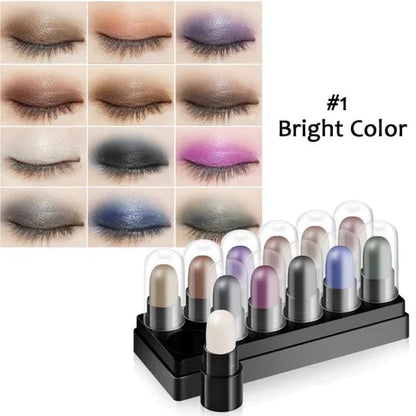 🎁2024 New Year Hot Sale🎁Eye pencil set 12 couleurs imperméable long lasting water Glitter Shimmer Eye Shadow Pen